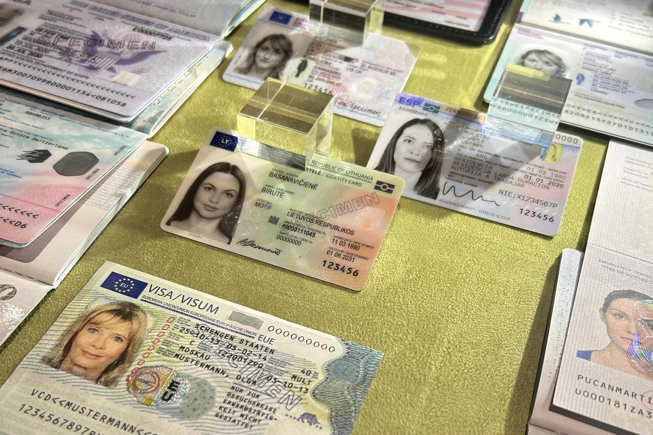 Lithuanian identity card on one of the displays of the exhibition
