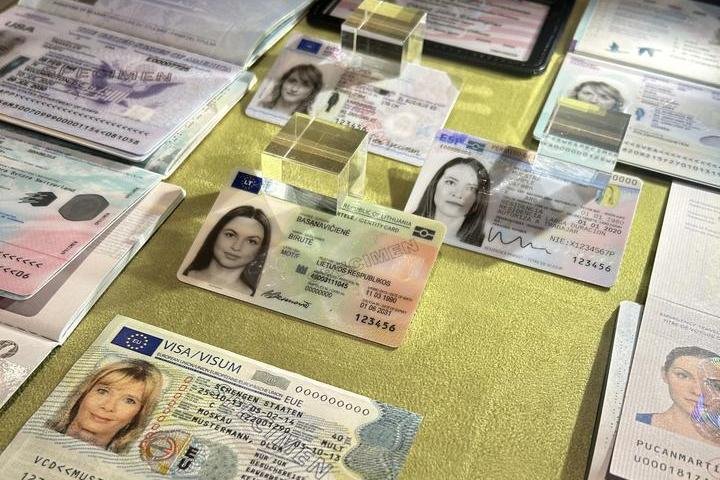 Lithuanian identity card on one of the displays of the exhibition